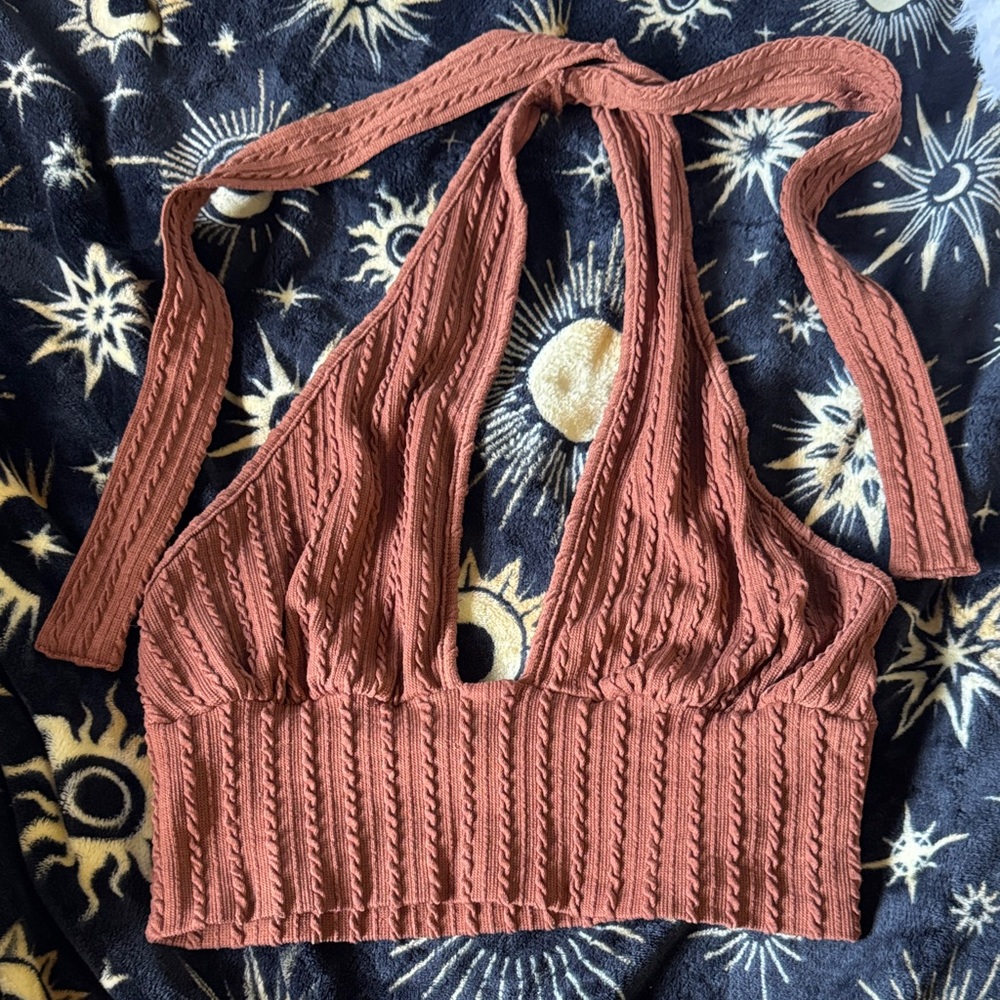 Forever 21 Terracotta Halter Knit Tank Top